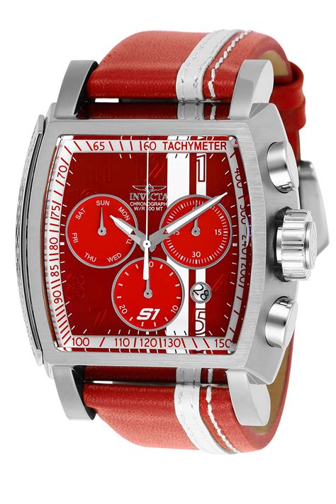 invicta watch red leather band